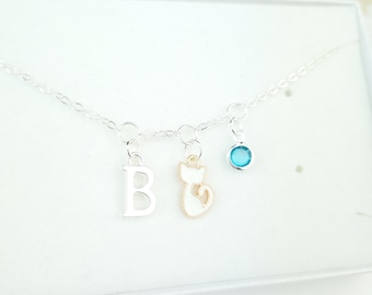 Cat bracelet, kids jewellery, cat lover gift, personalised gift, pet owner gift, animal charm bracelet, little girl gift, children birthday