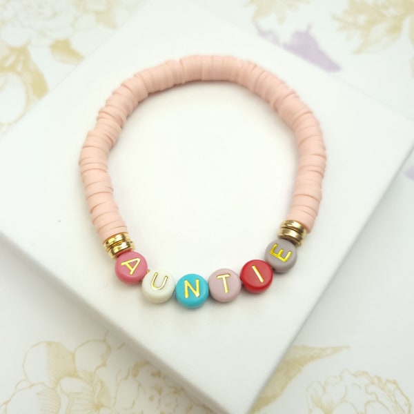 Tante armband, nieuwe tante cadeau, baby aankondiging, tante armband, tante verjaardagscadeaus, beste tante cadeau van nichtje, aangepaste naam armband