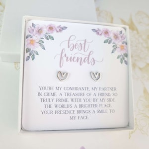 Beste Freunde Geschenk, Herz Ohrstecker für Seelenschwester, Besonderer Freund Geburtstag, Fernfreundschaft, Geschenke für wahre Freunde, beste Freunde