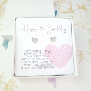 18.Geburtstag Geschenk, Herz Ohrstecker, 18 Geburtstag Mädchen, Königin Geburtstagsgeschenk, Schmuck, Geburtstagsgeschenk für 18., Andenken