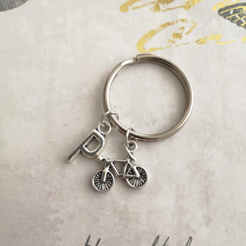 coworker gift cycling small gift sports lover Custom keychain personalized keychain MTB boyfriend monogram keychain bike keyring