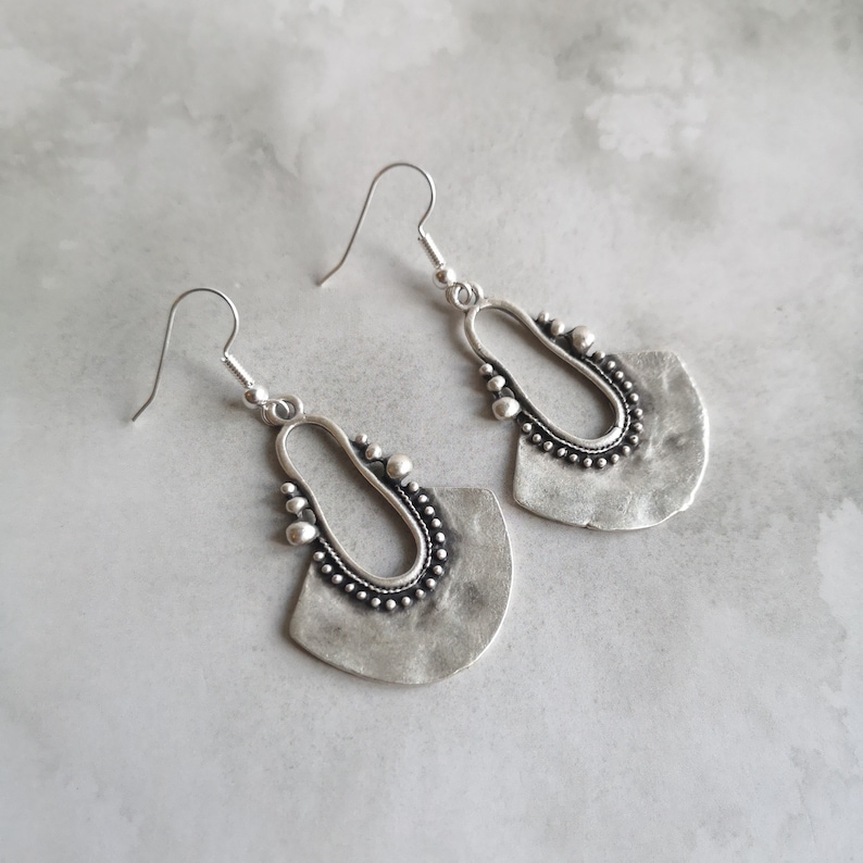 Antique Silver Dangling Long Earrings Silver Dangle Earrings Etsy UK