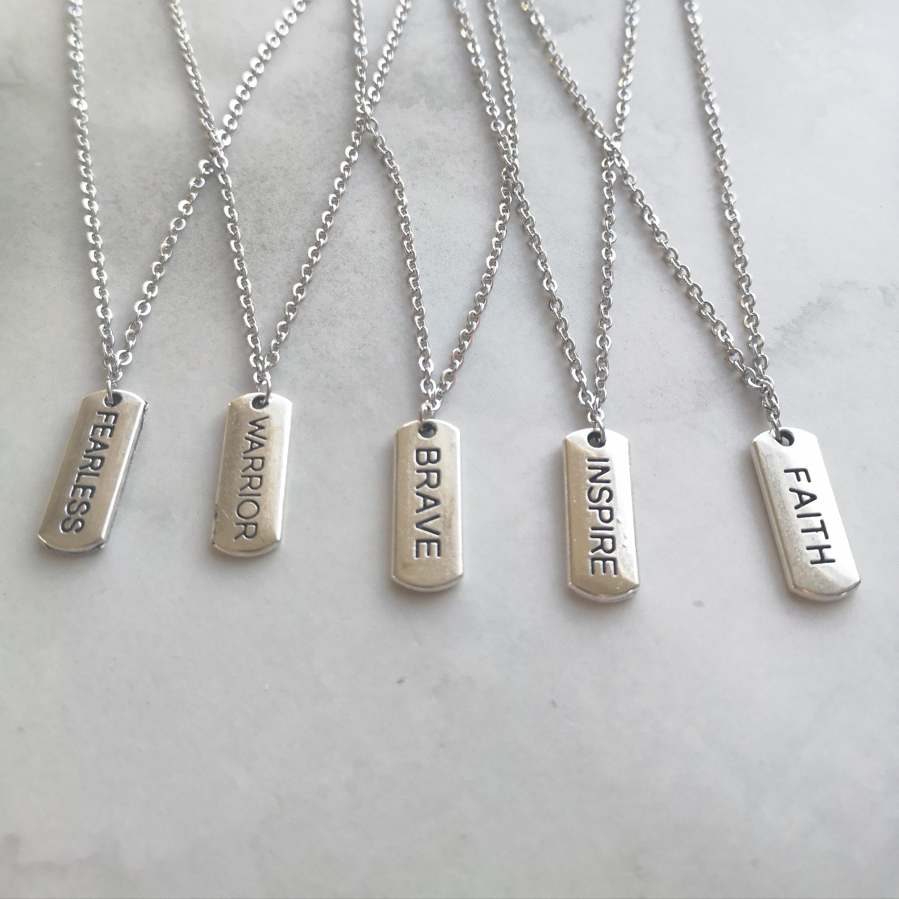 Custom Quote Necklace for Men Message Necklace Stainless Etsy