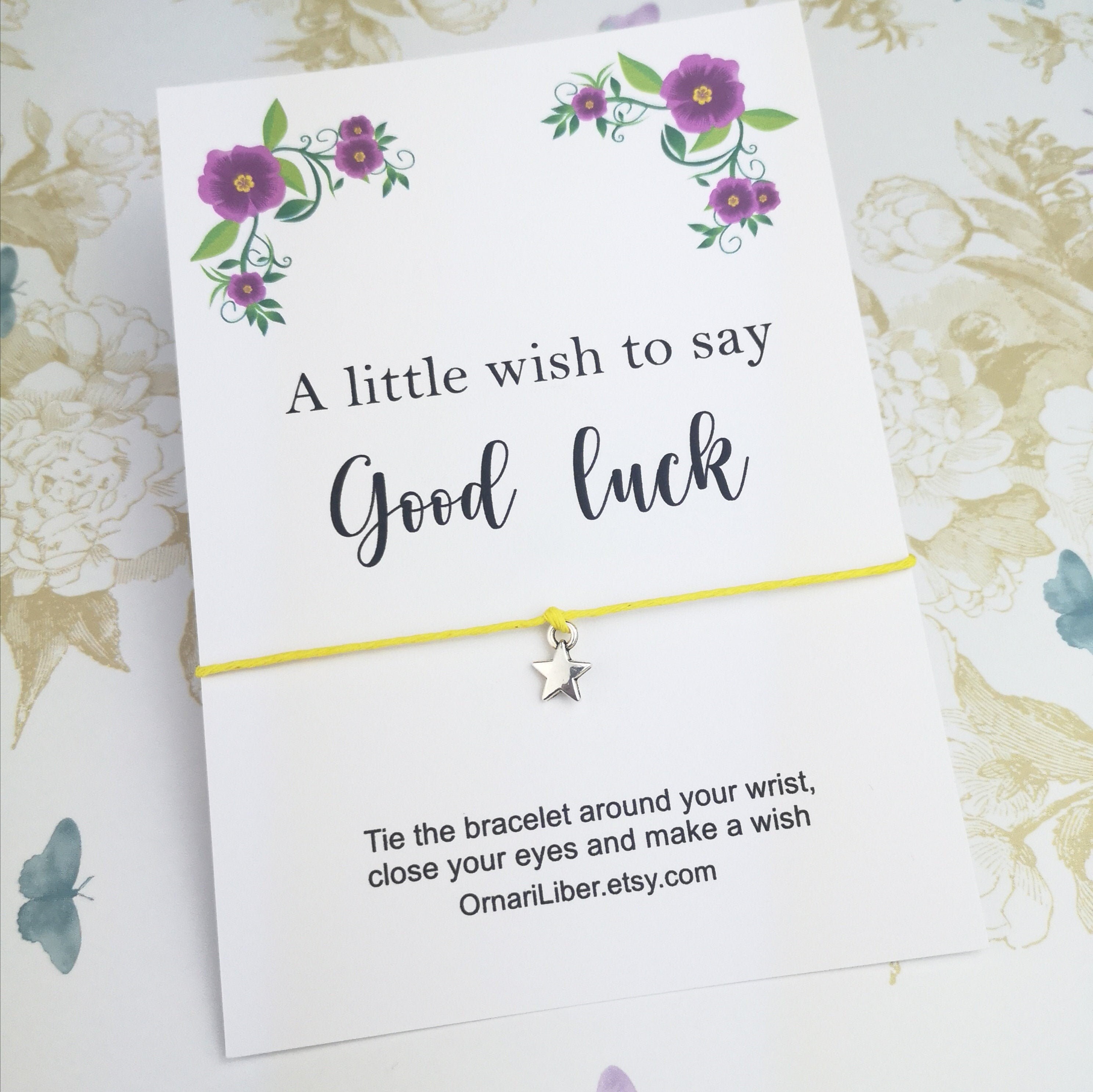 Good luck wish bracelet good luck card good luck bracelet Etsy
