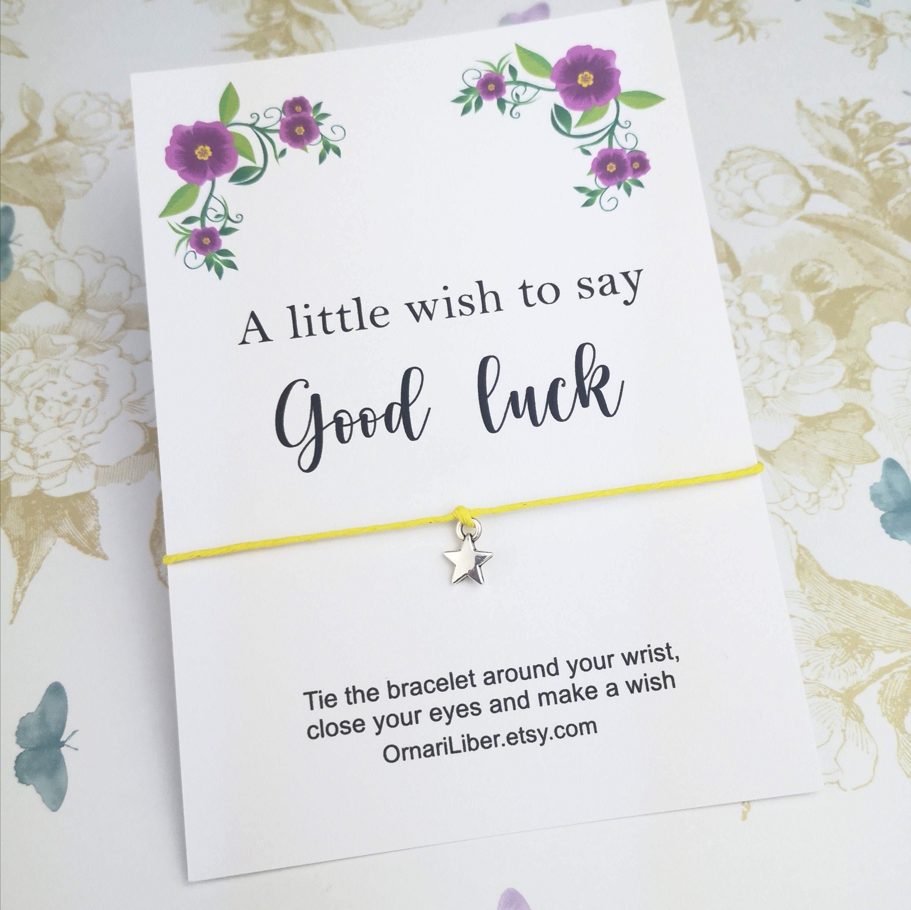 Good luck wish bracelet good luck card good luck bracelet | Etsy