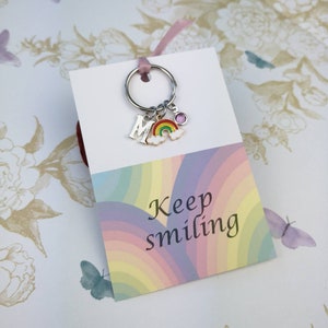 Aufmunterungsgeschenk, Regenbogen-Schlüsselbund, Hoffnungssymbol, an dich denken, weiter lächeln, personalisiertes Geschenk, Selbstpflegegeschenk, Quarantänegeschenk, Isolation