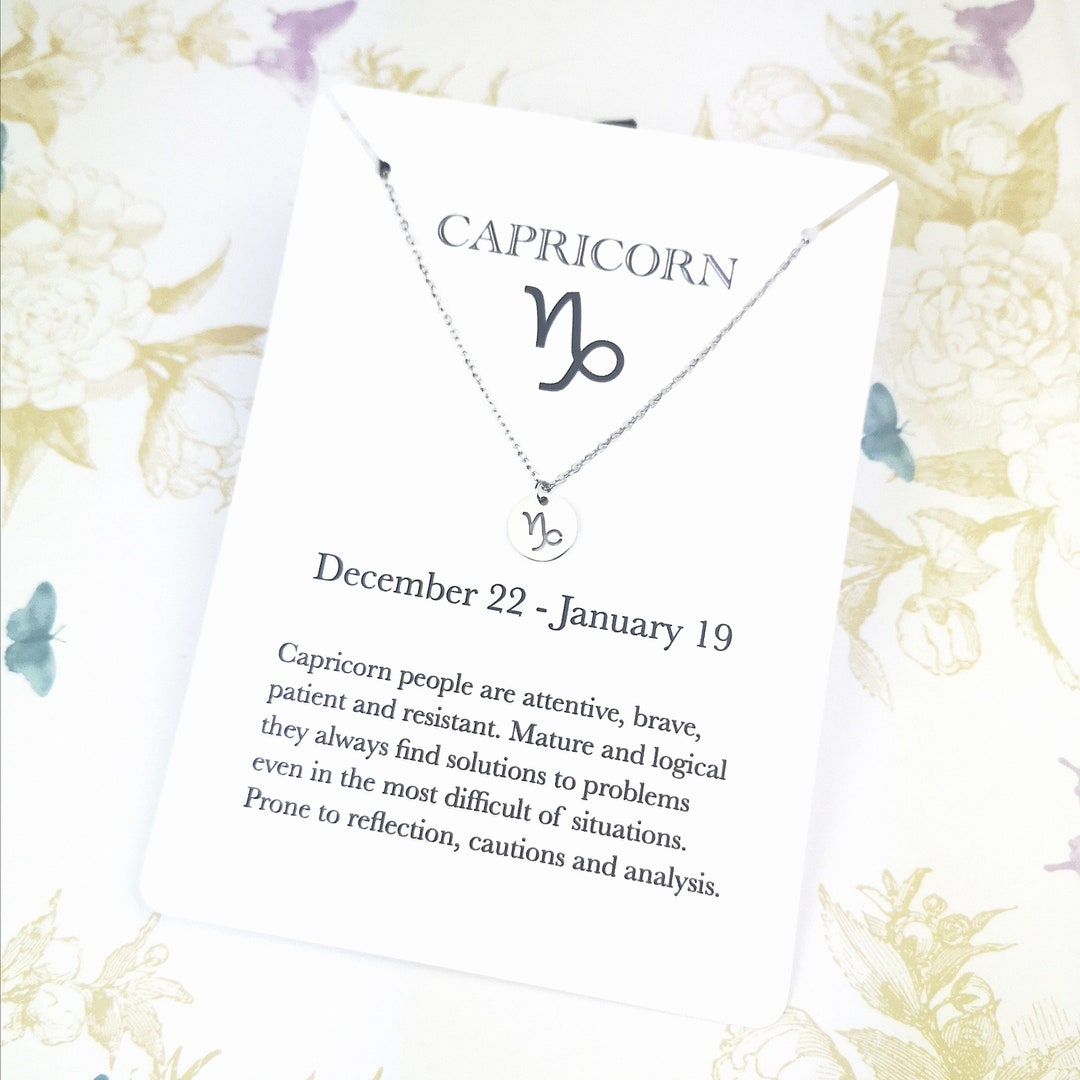 Capricorn Star Sign Necklace, Zodiac Jewelry, Astrology Gifts