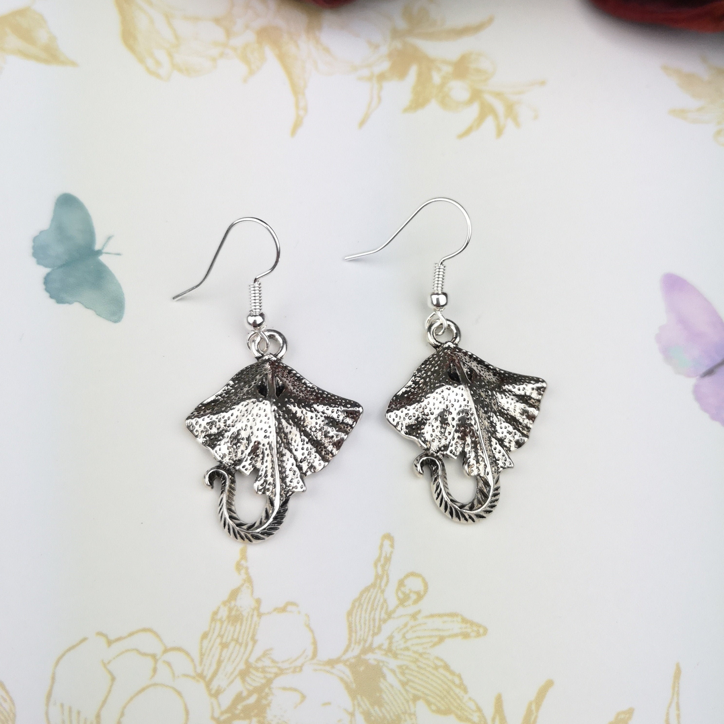 Manta ray earrings cute earrings stingray earrings marine | Etsy