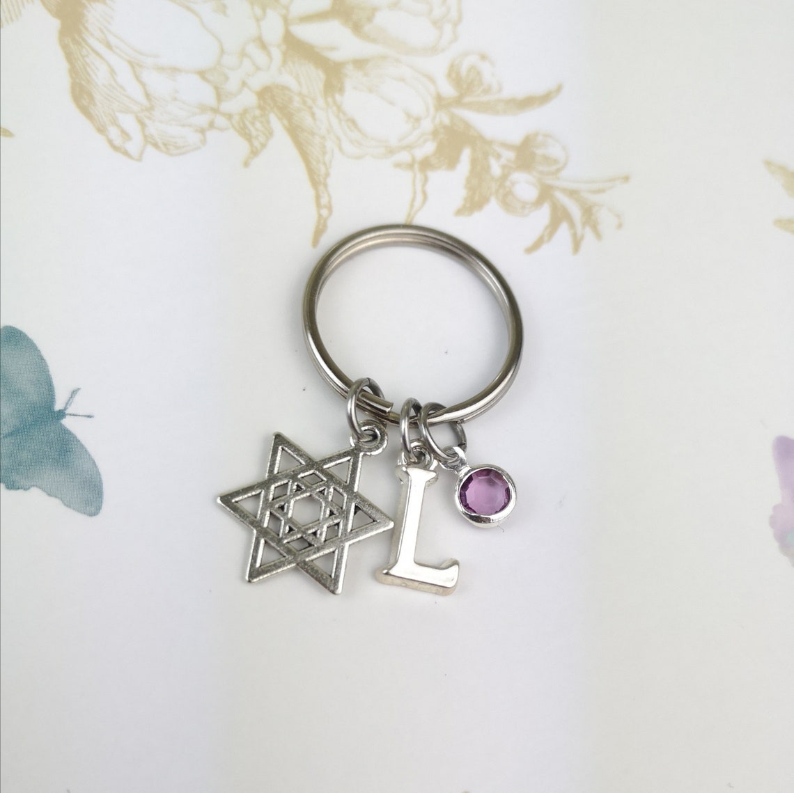 Star of david keychain magen david personalized gift jewish | Etsy