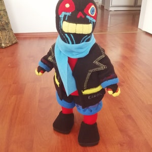 Error Sans plushies toy. Underverse.All parts of the doll's clothes are removable, arms, legs and head are movable. Doll size:38cm.(15 inch)