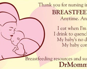 Thank you for Nursing In Public - Breastfeeding Encouragement Cards