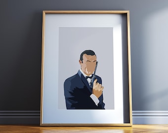 Sean Connery Poster Hollywood Celebrity Famous Actor James Bond 007 Icon Movie