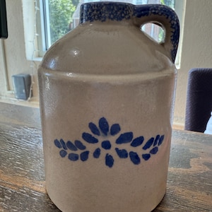 Vintage Hermitage pottery spongeware pitcher