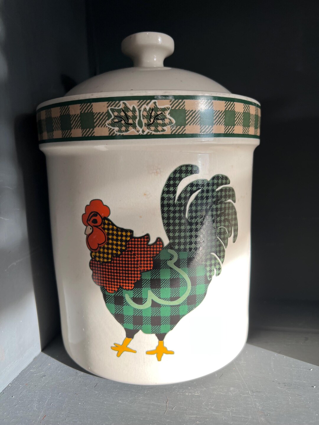 Inleman Vintage Julie Ingleman Design Rooster Jar/canister Morn - Etsy