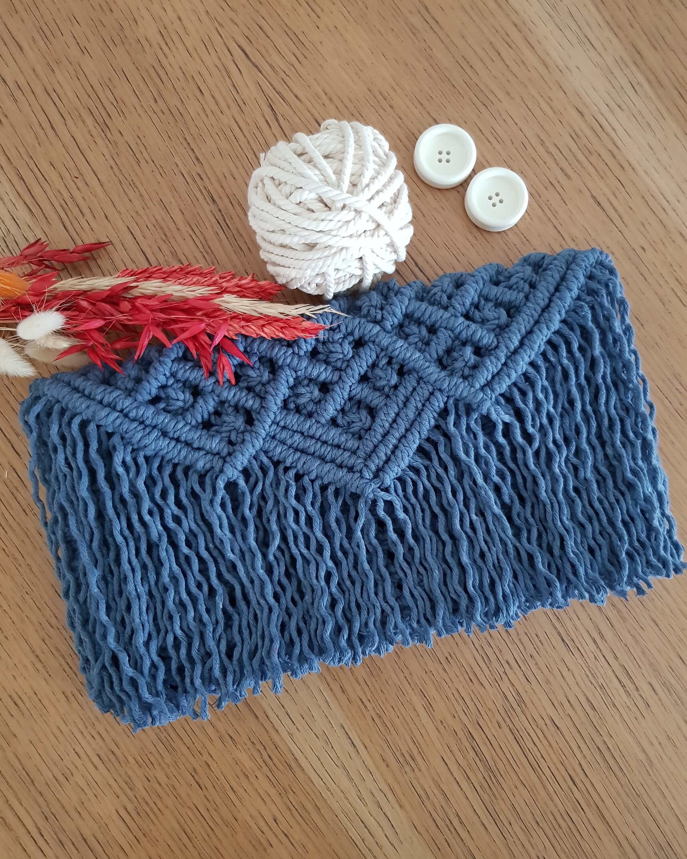 macrame clutch bag