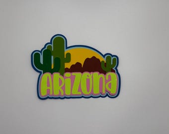 Arizona State Scrapbook Embellishment – Southwest Die Cut for DIY Crafts, Travel Journals & Memory Books