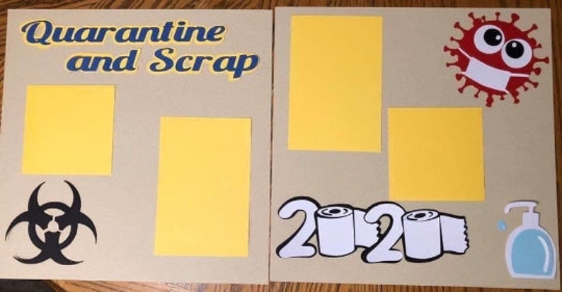 Assembled by you for your scrapbook QUARANTINE AND SCRAP 2 page layout kit Virus Bug