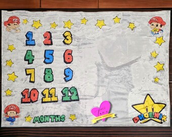 Baby Super Mario Milestone Blanket