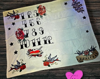 Baby Tattoo Milestone Blanket