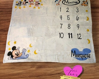 Baby Mickey Milestone Blanket