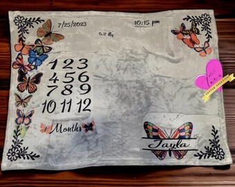 Butterfly Milestone Blanket
