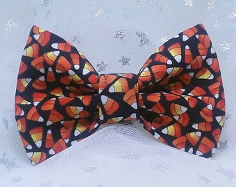 Black with Candy Corn Halloween Dog/Cat Bow Tie