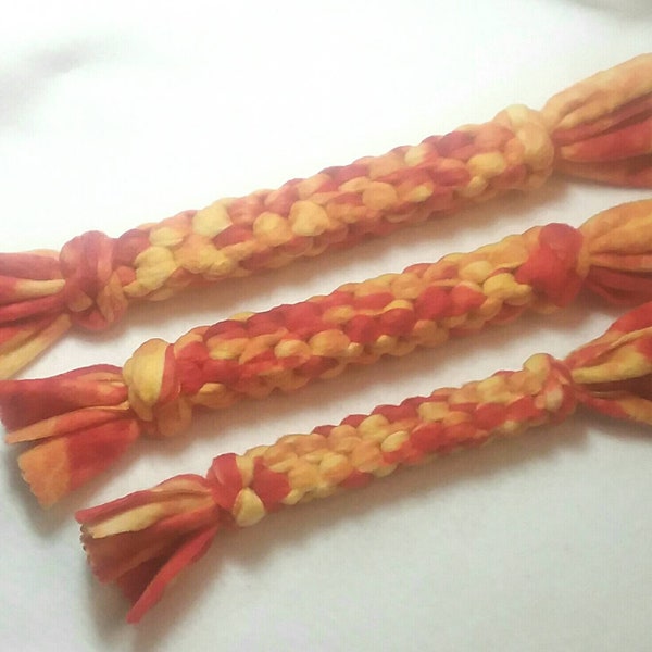 Yellow, Gold, and Dark Orange Blend Fleece Dog Toy - Small to Large