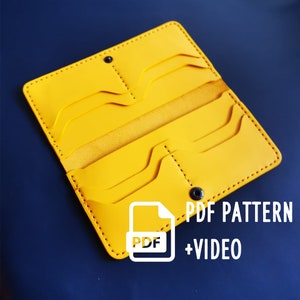 Modelo de carteira longa e fina em PDF - padrão de carteira minimalista