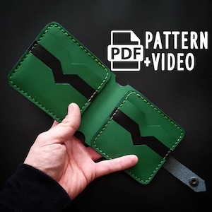 Plantilla de billetera plegable en PDF - Patrón de billetera de 8 bolsillos