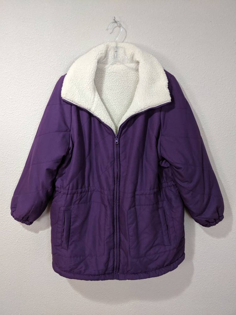 90s Puffy Purple Coat Vintage Jacket