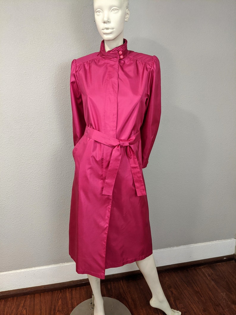 M/L Vintage Alorna Hot Pink Rain Coat 80s Long Jacket Size | Etsy