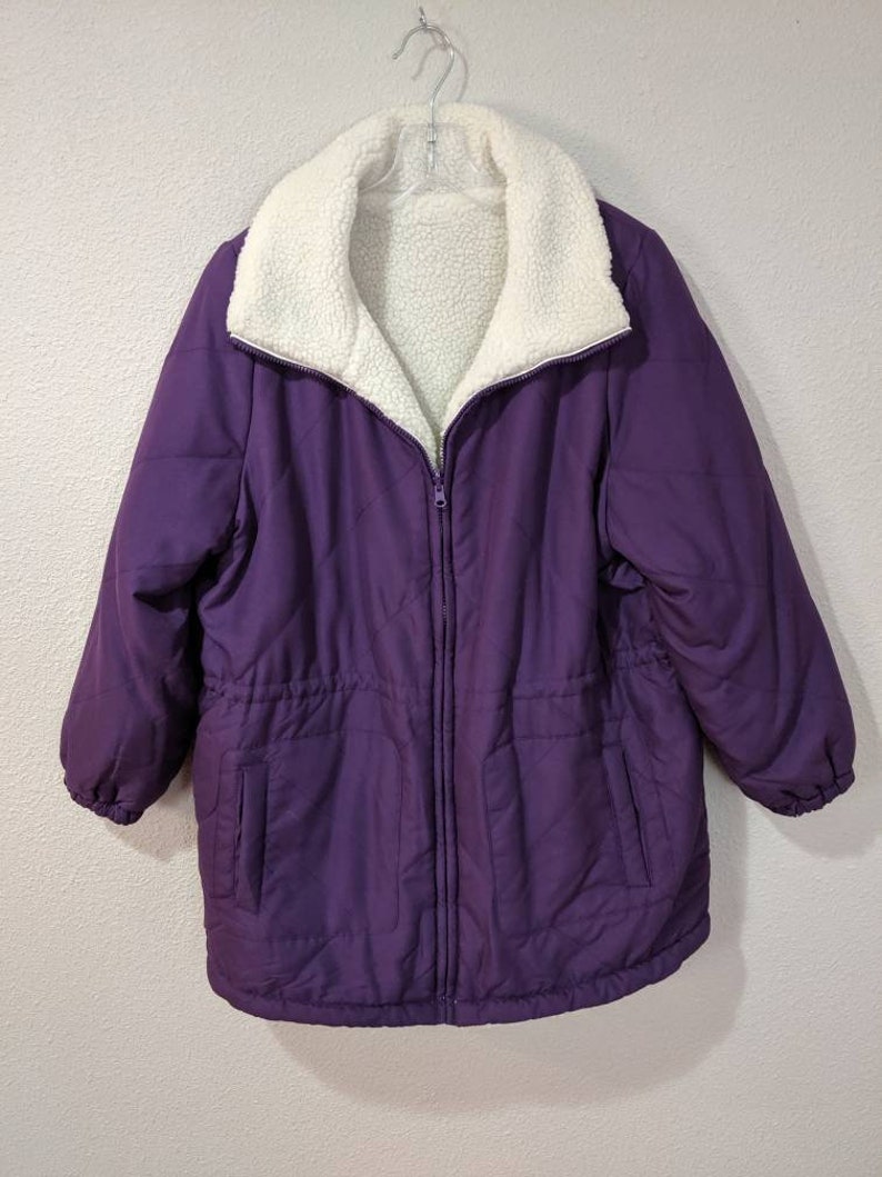 90s Puffy Purple Coat Vintage Jacket