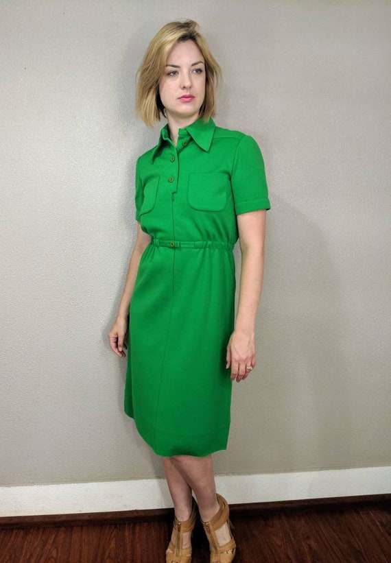 1940s Nina Ricci Bright Green Dress Couture, High-