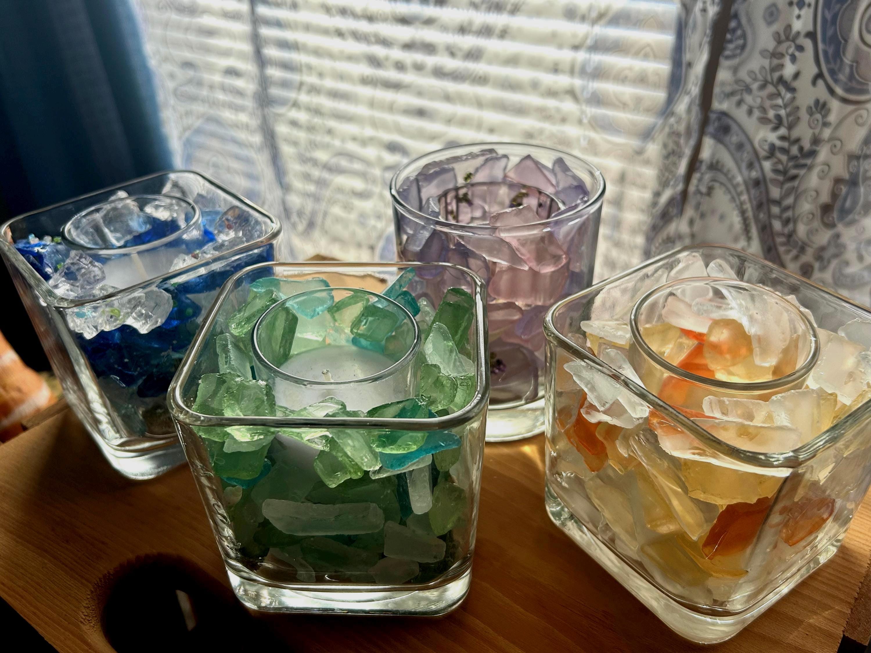 Sea Glass Candle Holder