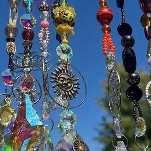 CrystalSunCatcher 18-20”Long Prism 50mm RainbowMaker SunCatcher WindowDecoration CarHanger BohoDecor Beaded BridesmaidGift Birthday Handmade