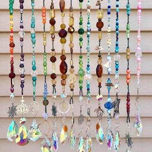 CrystalSunCatcher 18-20”Long Prism 50mm RainbowMaker SunCatcher WindowDecoration CarHanger BohoDecor Beaded BridesmaidGift Birthday Handmade