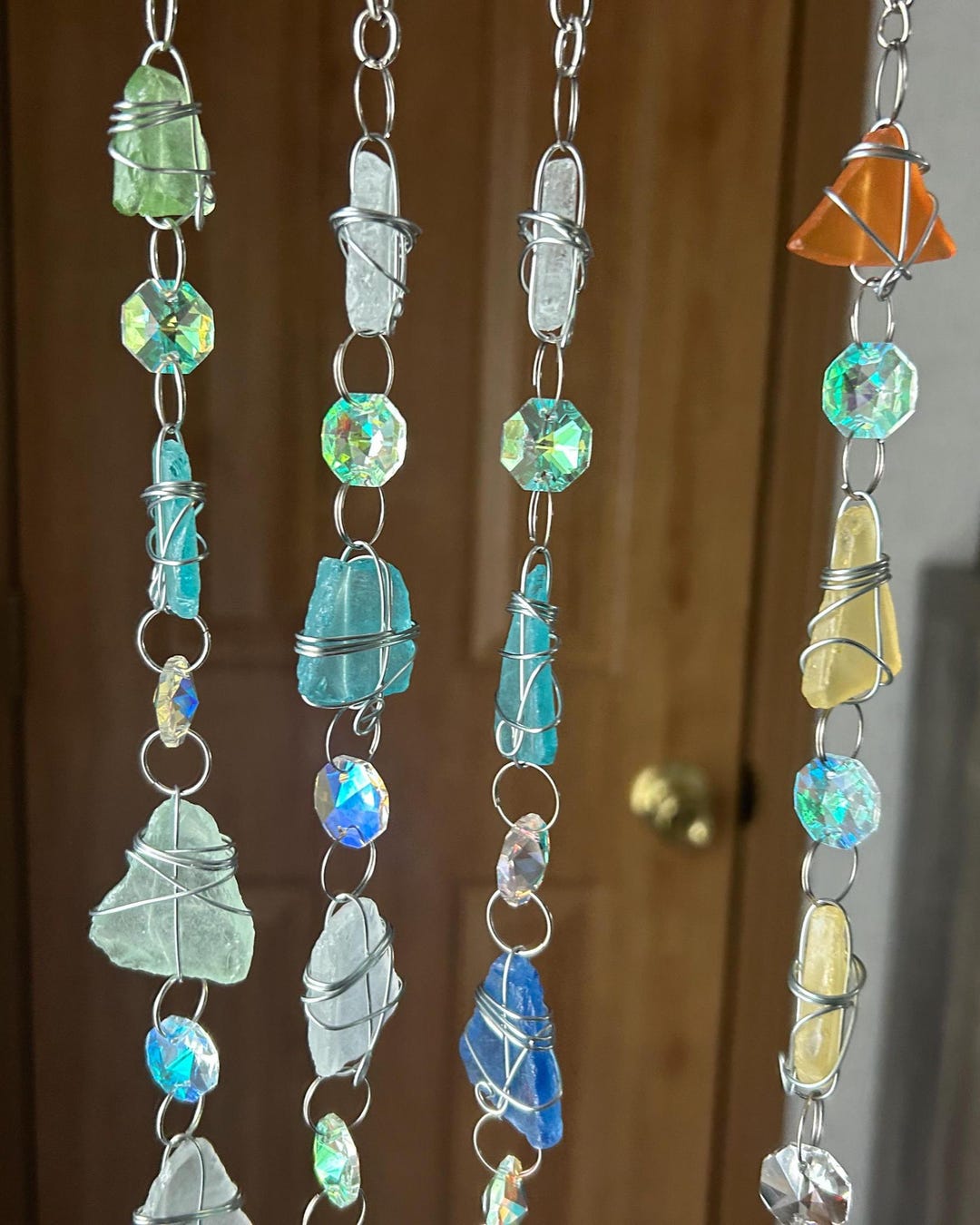 Sea Glass Sun Catcher Beach Glass Strand Crystal Prism Rainbow