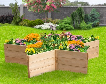 Star Shaped Timber Raised Garden Bed - Tanalised, Pressure Treated, Planed Smooth - 12 Sizes available -Ideal statement piece for any garden