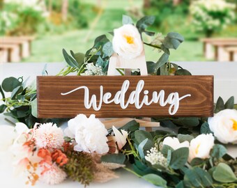 Personalised Engraved Wooden Wedding Sign - 40 x 9.5 x 2cm - top table wedding sign, rustic wedding, rustic wedding sign