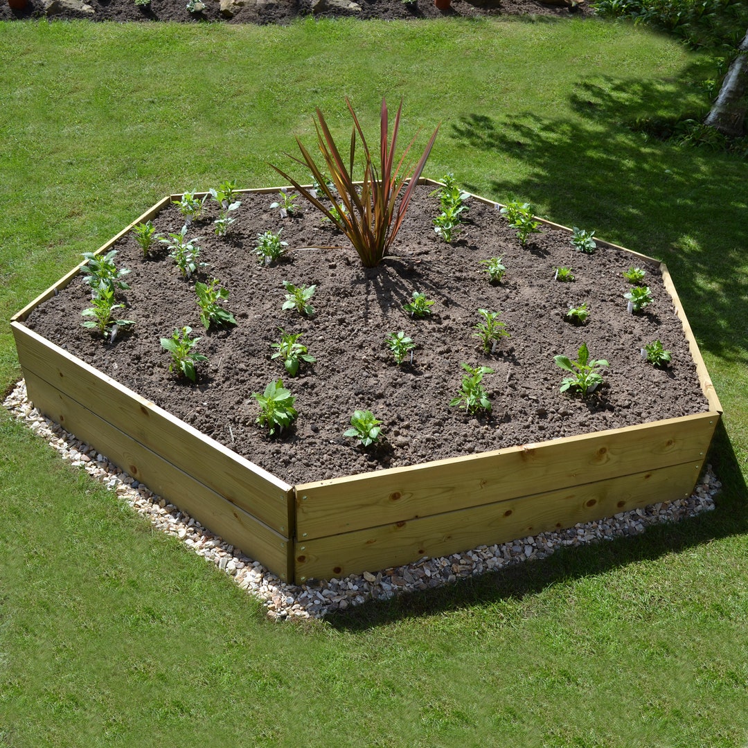 Hexagonal Timber Raised Garden Bed Tanalised, Pressure Treated, Planed