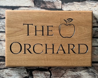 Personalised Solid Oak Deep Engraved House Name Plaque