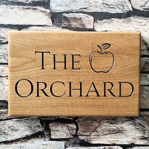Personalised Solid Oak Deep Engraved House Name Plaque