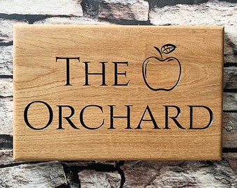 Personalised Solid Oak Deep Engraved House Name Plaque