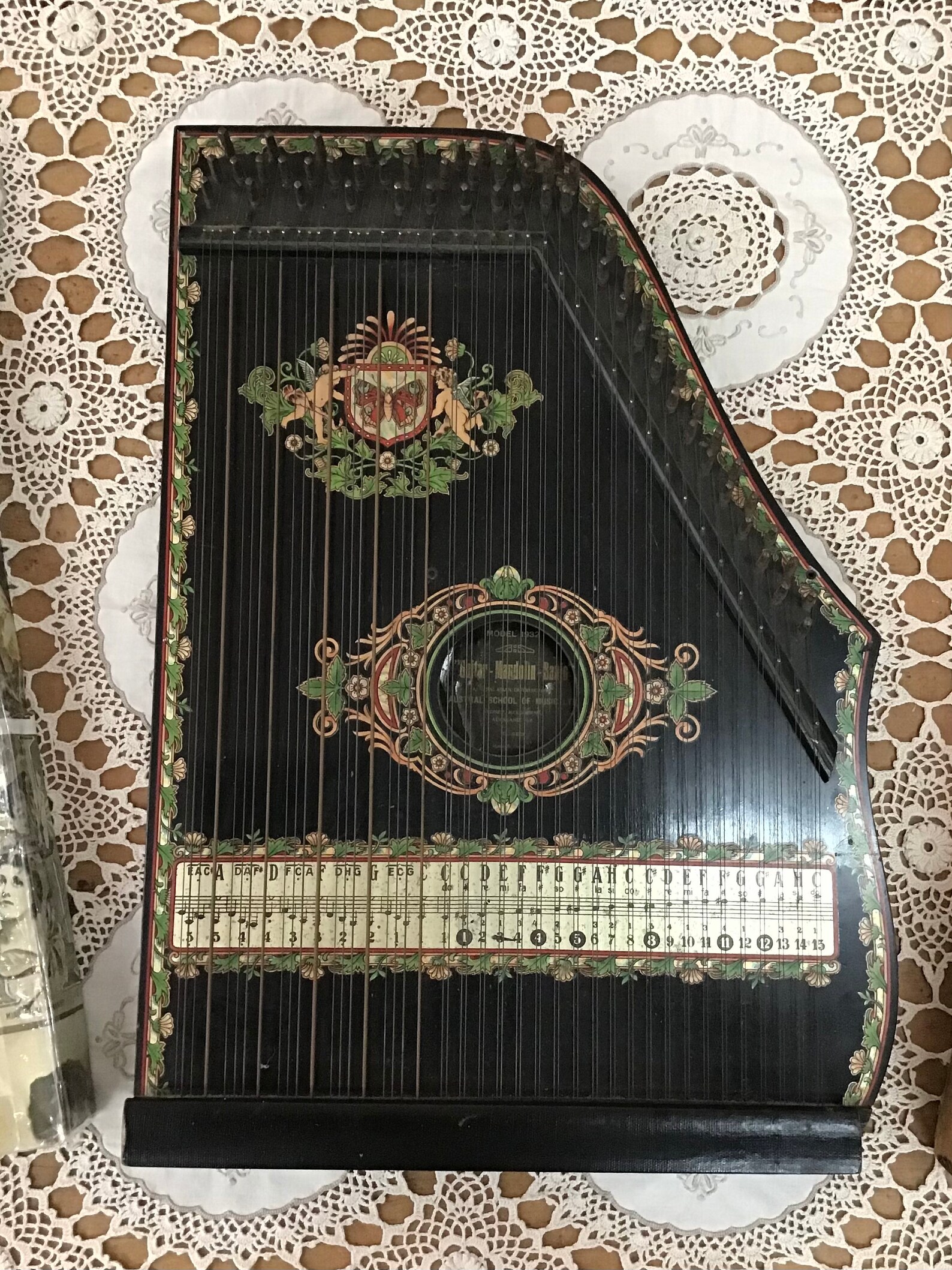 Antique German Zither Lap Harp Mandolin Etsy