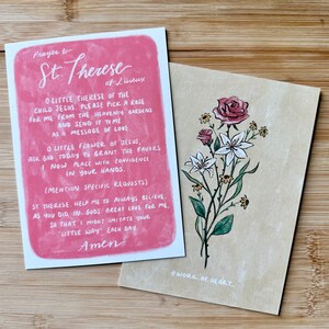 St Therese Prayer Card