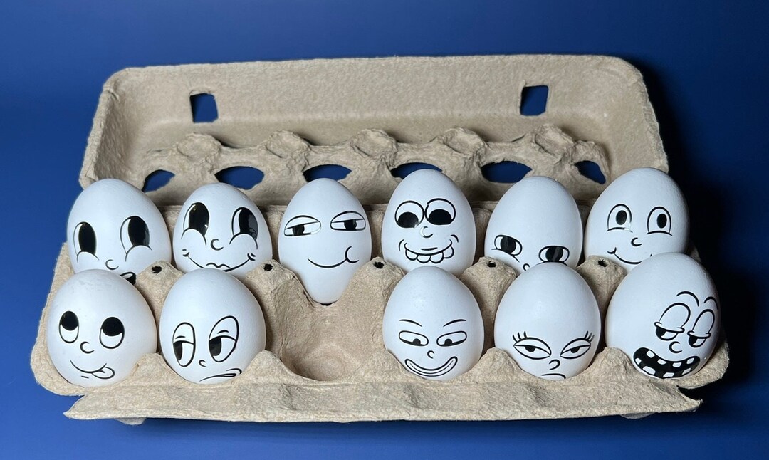 Easter Egg Cartoon Faces 20 Total | Egg Faces | Vinyl Stickers | Prank ...