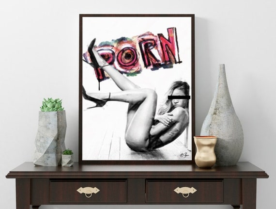 Porn - Dada - Pop Art - Collage - Rihanna - Lifestyle - Urban - censored -  Nude - High Heels Fashion Sexy Legs Decor