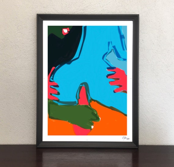 Porn Kamasutra - Sex - Interracial Threesome - Pop Art - Modern Art -  Design - Erotik - Nude Art Decor Gallery St. Bam Collage