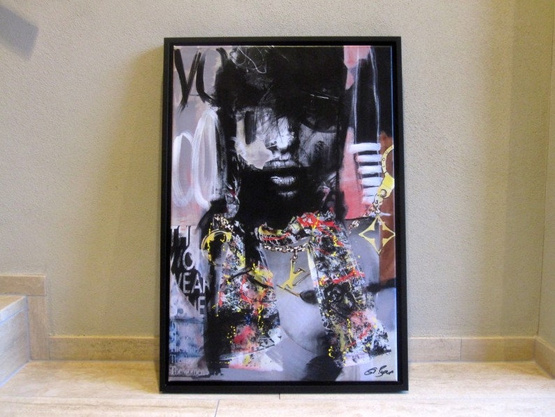 794px x 596px - Necklace - Pop Art - Urban - Woman Nude - Fashion - Louis Vuitton - Scarf -  Modern Art Acrylic MixedMedia Shadow Joints Frame signed