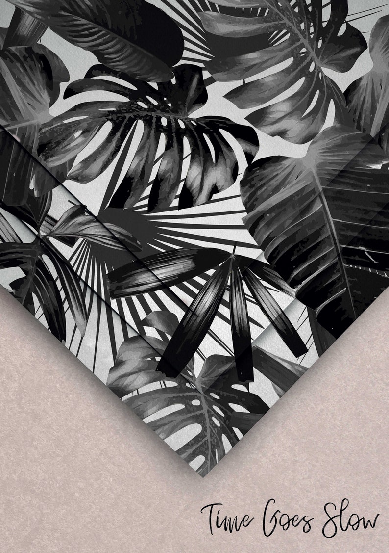 Dark Tropical Leaves Removable Wallpaper Dark Exotic Pattern | Etsy